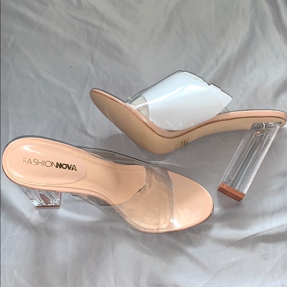 Fashion Nova Shoes - Nude Clear Heels